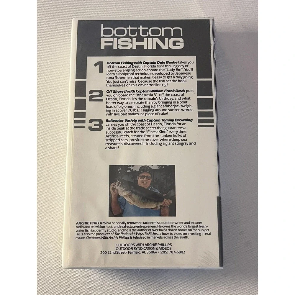 Outdoors With Archie Phillips Bottom Fishing VHS‎ Vtg 1989 New Sealed - Rare